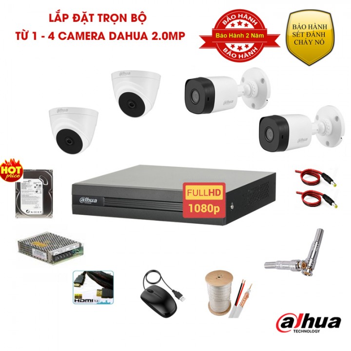 Trọn bộ 1 camera dahua 2.0MP Full HD giá tốt nhất